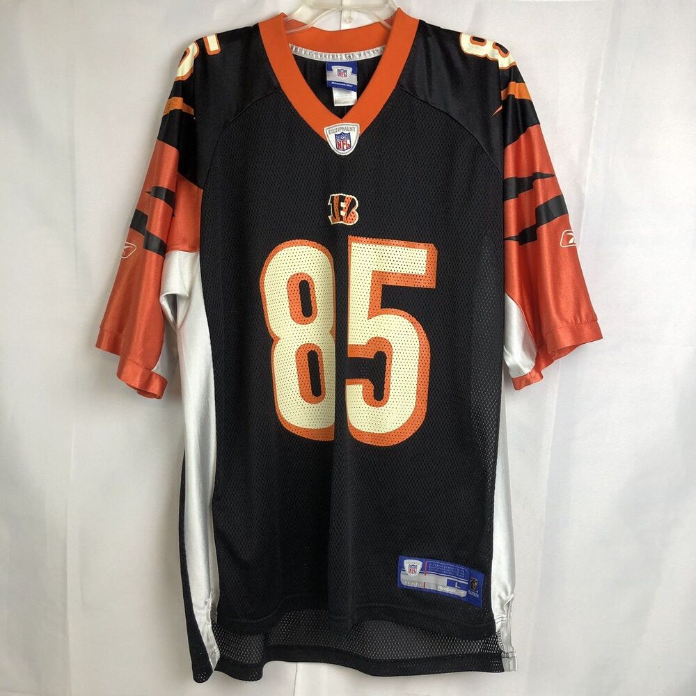 Chad Johnson #85 Cincinnati Bengals Reebok Jersey Black Large Football Ochocinco